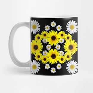 Blooming Sunflowers with Daisies Flower Pattern Bloom Mug